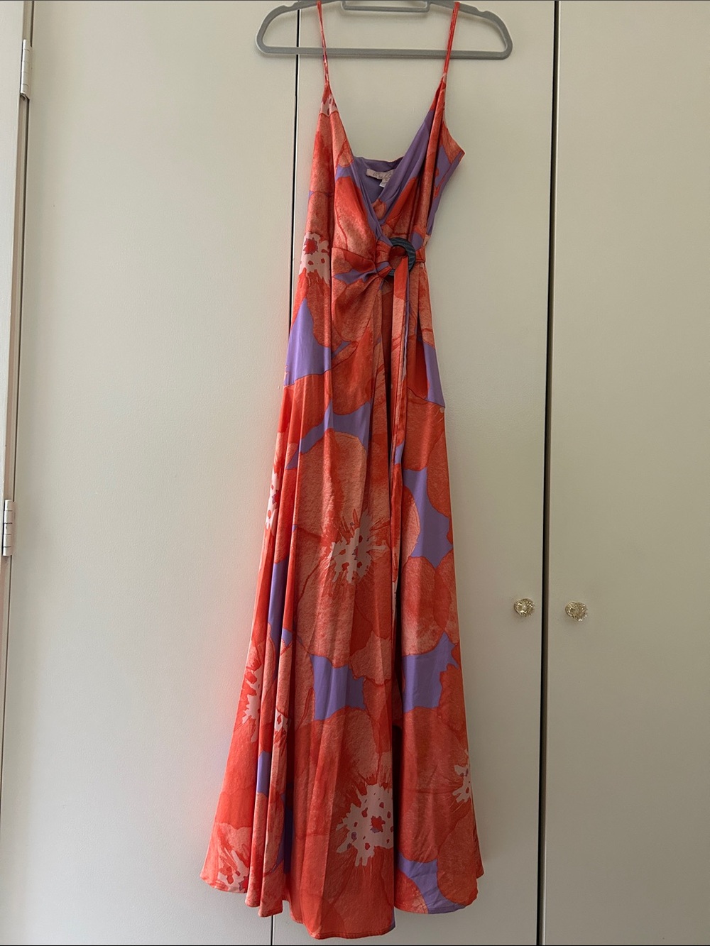 Hutch Orange and Lavender Floral Maxi Dress